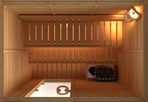 САУНА В СБОРЕ SAWO 1414RS-CS-G (1,4М Х 1,4М, ЕЛЬ, ПОЛНОСТЬЮ СТЕКЛЯННАЯ СТЕНА, ДИЗАЙН CLASSIC, ПРАВАЯ) (рис.2)