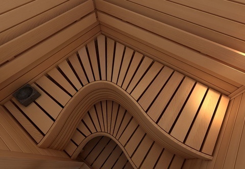 САУНА В СБОРЕ SAWO 1414RS-WA-G (1,4М Х 1,4М, ОСИНА, ПОЛНОСТЬЮ СТЕКЛЯННАЯ СТЕНА, ДИЗАЙН WAVE, ПРАВАЯ) (рис.2)